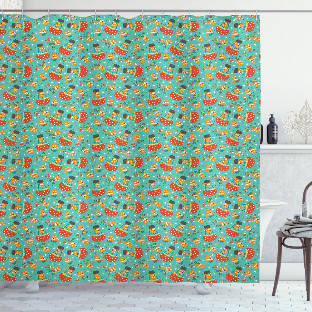 Woodland Multicolor Fox and Hen Bicycle Shower Curtain: An Updated Title