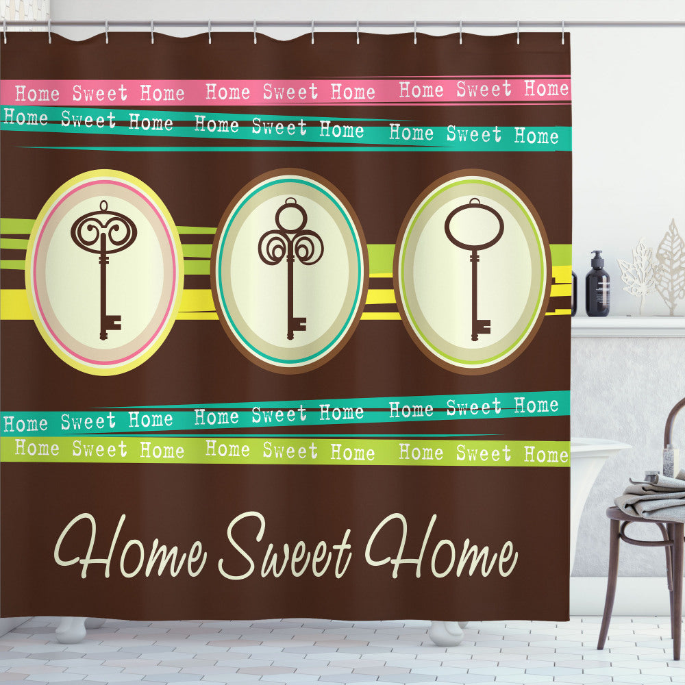 Circular Frame Keys Multicolor Shower Curtain