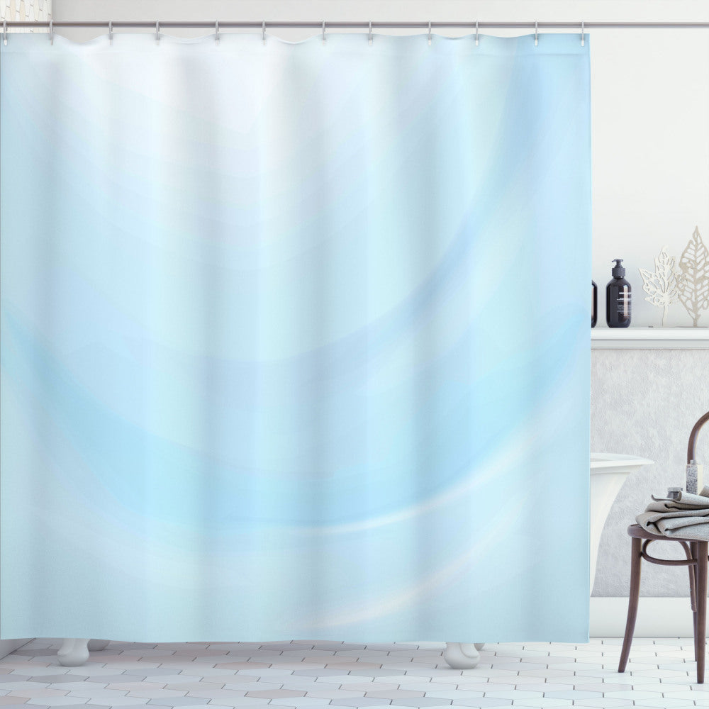 Abstract Gradient Effect with Baby Blue Tones: Enhanced Aesthetics for Your Bathroom with a Shower Curtain