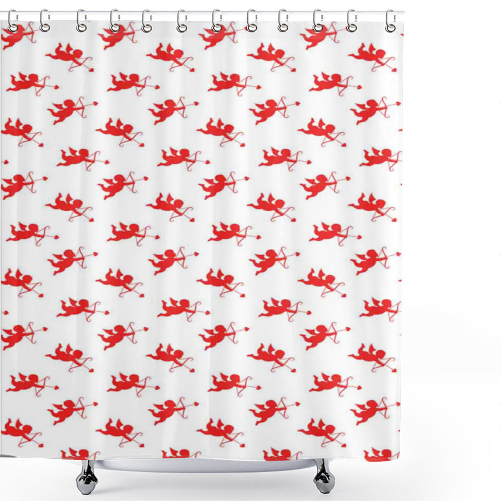 Angelic White and Passionate Red: Elevate Your Valentine's Day Kiss with a Romantic Shower Curtain