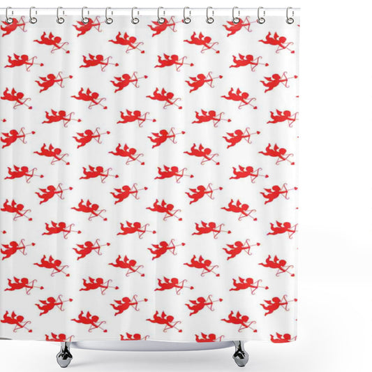 Angelic White and Passionate Red: Elevate Your Valentine's Day Kiss with a Romantic Shower Curtain