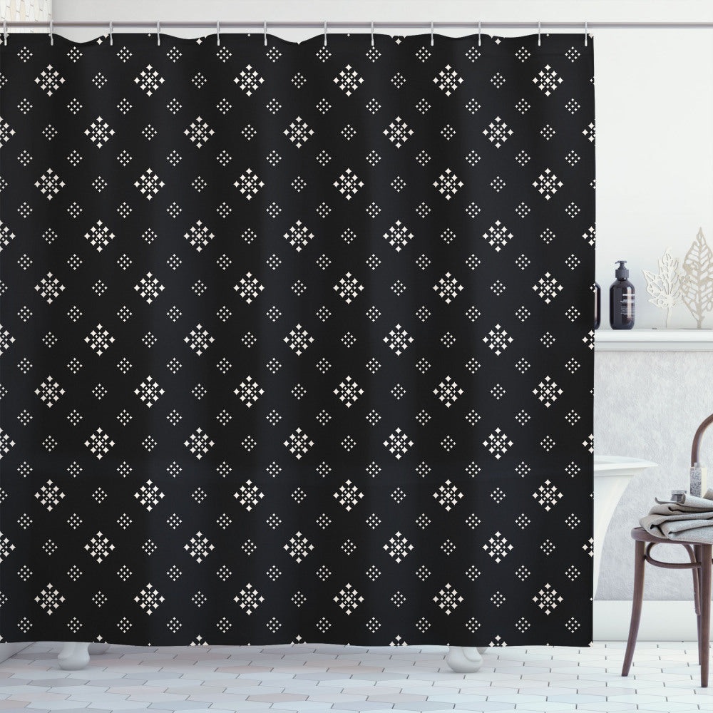 Black and White Diamond Shapes Art Shower Curtain