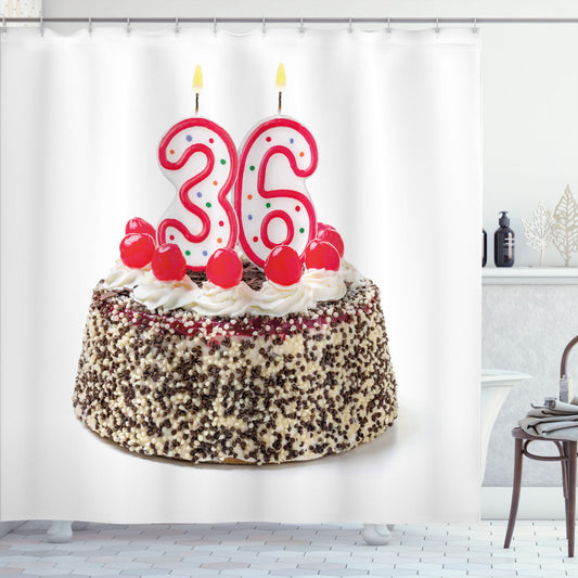 36th Birthday Celebration: Multicolor Birthday Sprinkles Shower Curtain