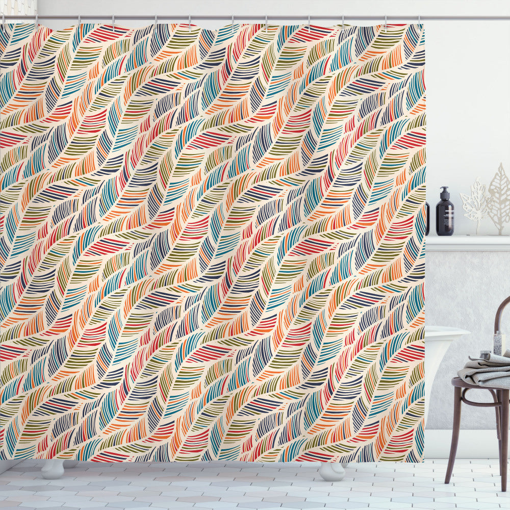 Boho Multicolor Abstract Feather Wave Shower Curtain: An Optimal Rewrite