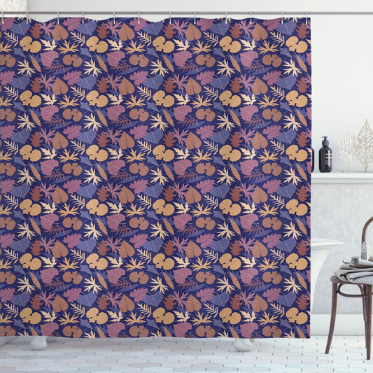 Vintage Autumn Leafage Multi Color Shower Curtain: A Graceful Addition to Your Bathroom