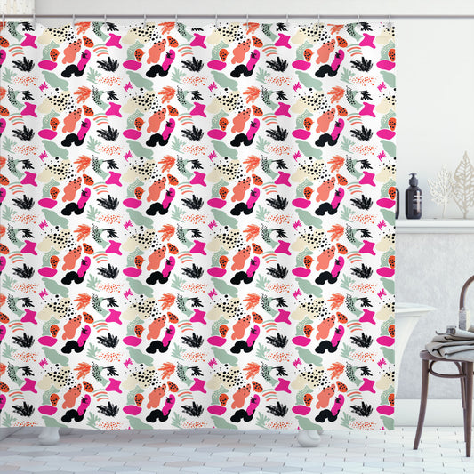 Abstract Multicolor Shapes: A Formless Fusion for Your Bathroom, with Shower Curtain