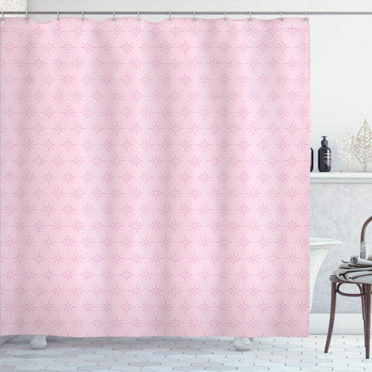 Vintage Floral Love meets Geometric Design in Pale Pink Shower Curtain