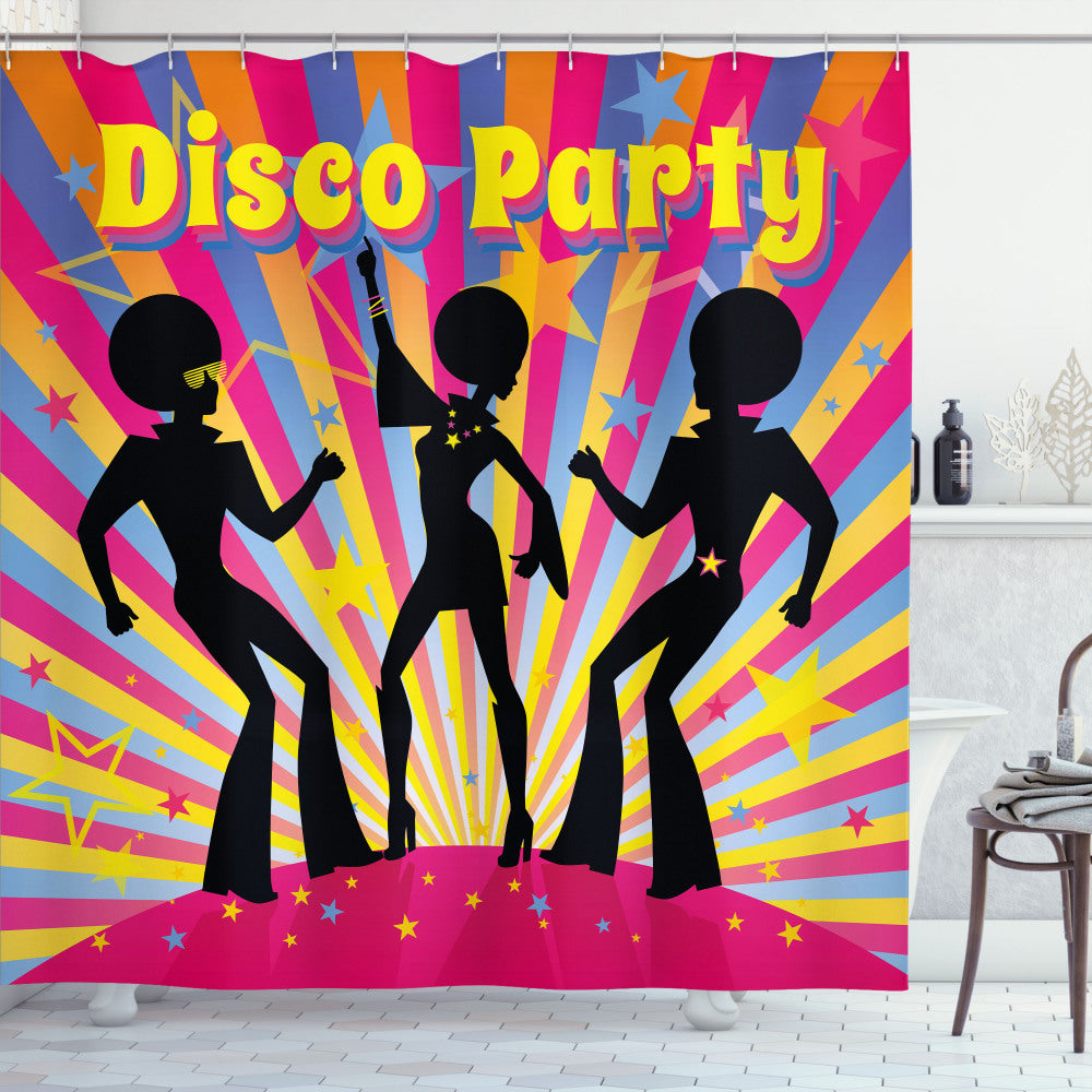 70s Party Multicolor Disco Dance Funky Shower Curtain