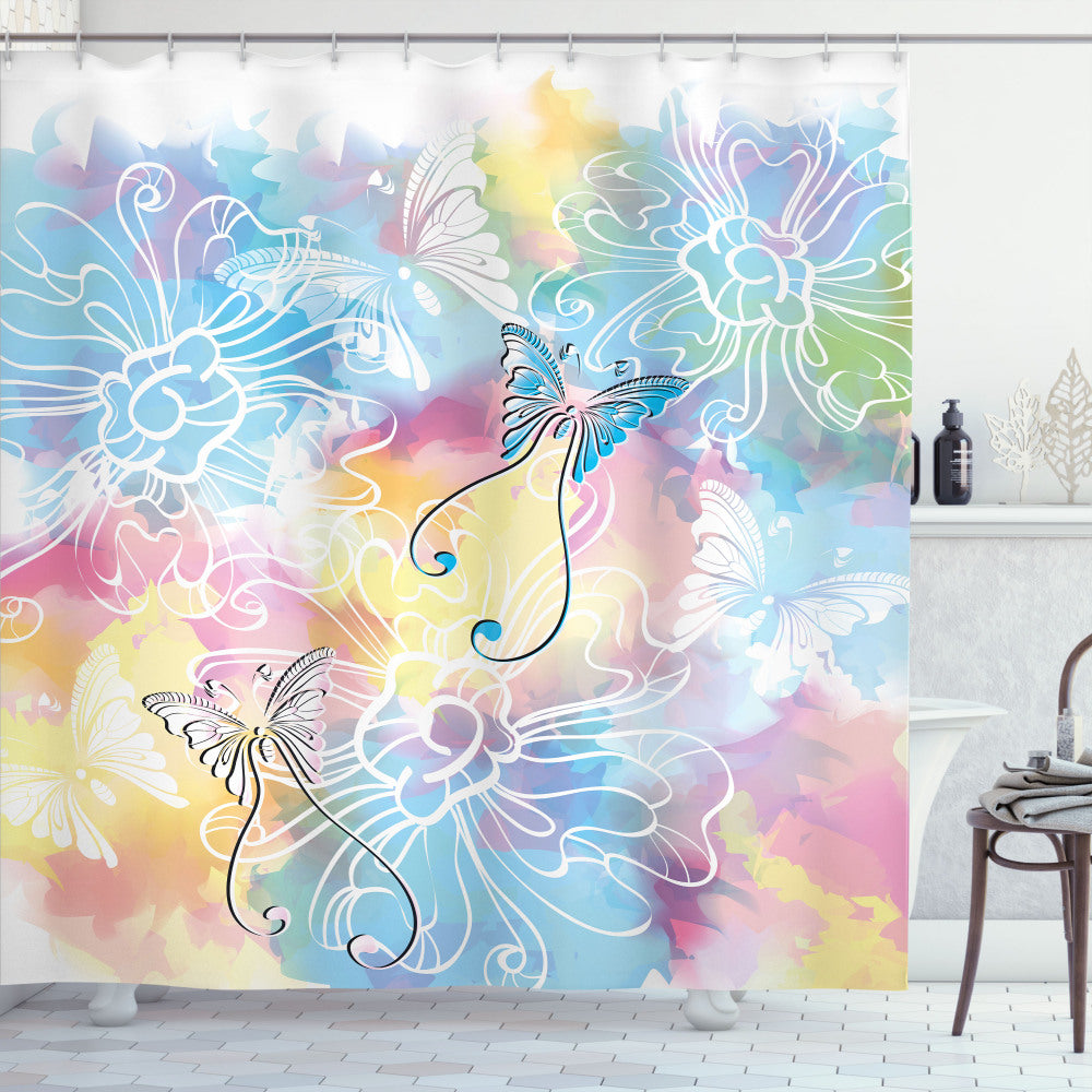 Vibrant Brushstroke Colored Shower Curtain - A Colorful and Multicolored Product