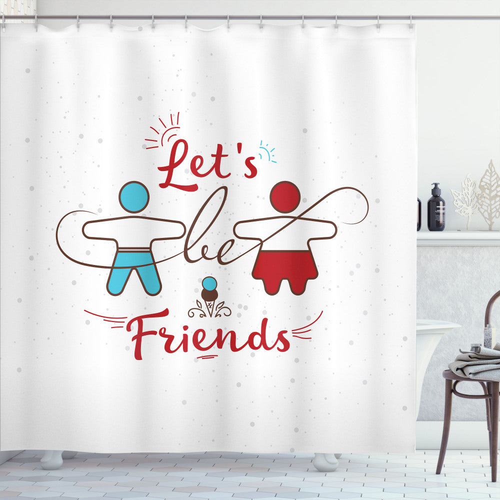 Best Friend Bathtub Buddies in Deep Sky Blue and Vermilion: The Sweetest Shower Curtain Offer