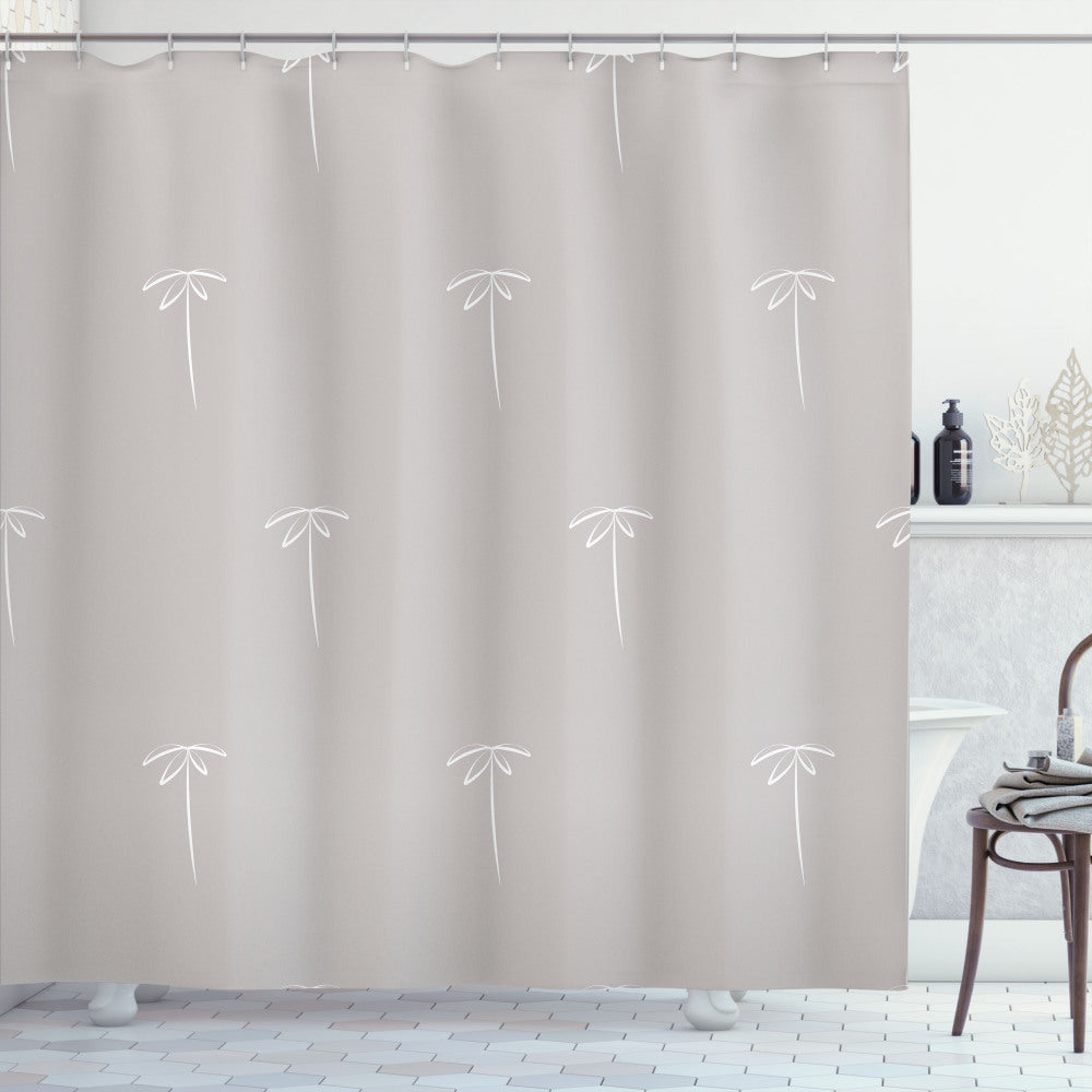 Tropical Elegance: Pale Muave and White Simplistic Tree Hawaii Shower Curtain