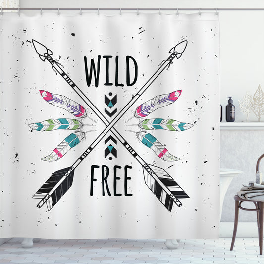 Arrows Words Native Custom Shower Curtains