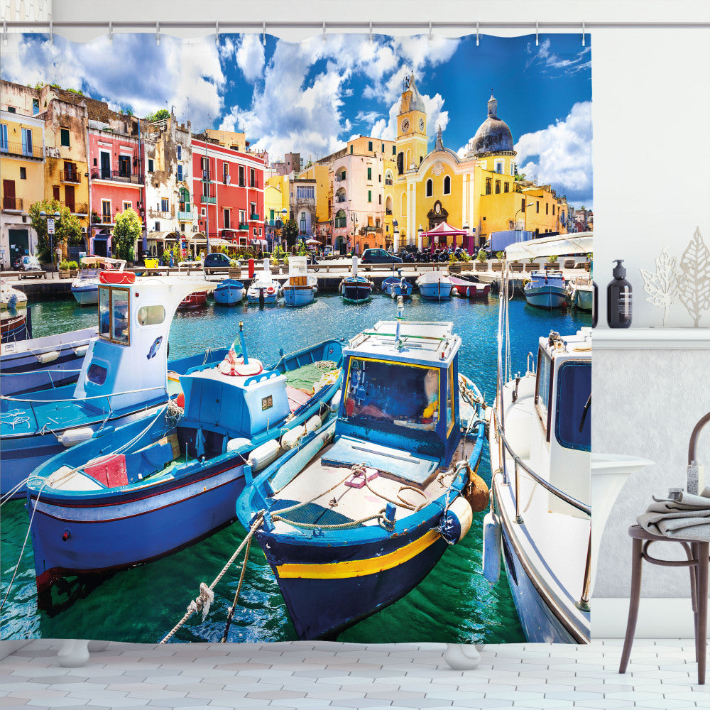 Vibrant Procida Island: Italy's Multicolor Inspiration for Shower Curtains