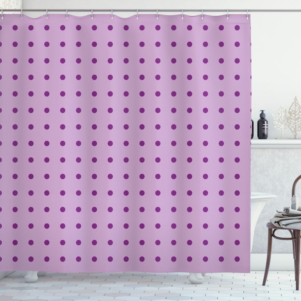 Chic Polka Dot Shower Curtains in Mauve, Lilac, and Plum - A Stylish Upgrade for Your Bathroom