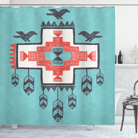 Vintage Native Tribal Multicolor Shower Curtain