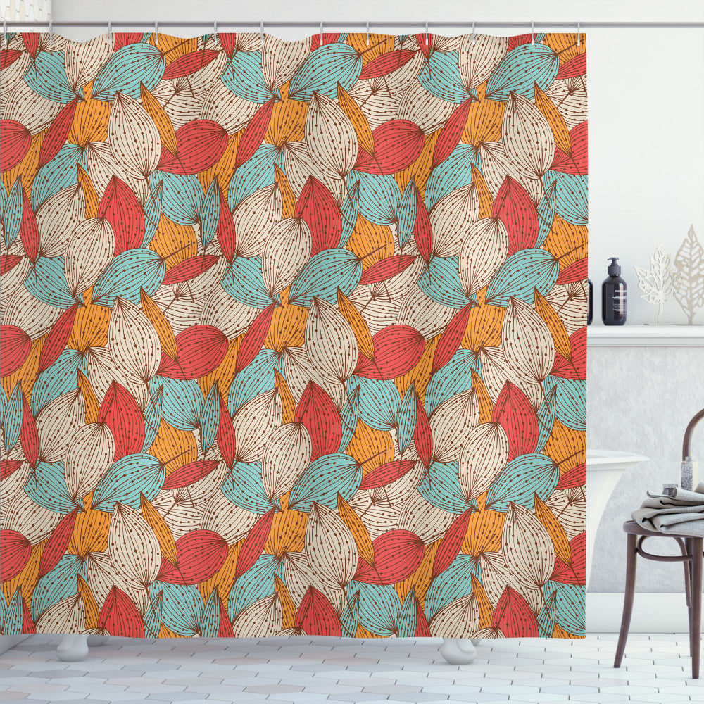 The Ultimate Autumn Multicolor Doodle Art Retro Mix Shower Curtain