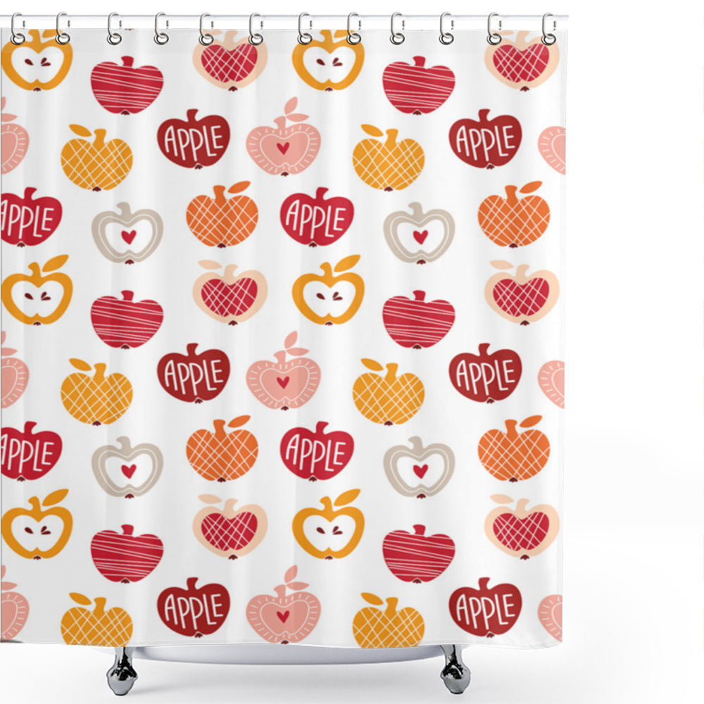 Apple, Amber, Blush, Red: Embracing the Love for Natural Food in Shower Curtains