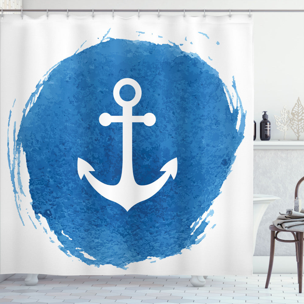 Anchor Your Bathroom Decor with the Tranquil Deep Blue Sea Shower Curtain