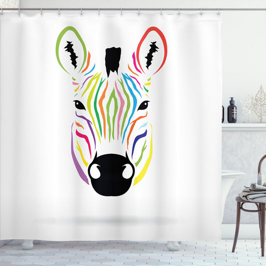 Vibrant and Playful Cartoon Multicolor Shower Curtain