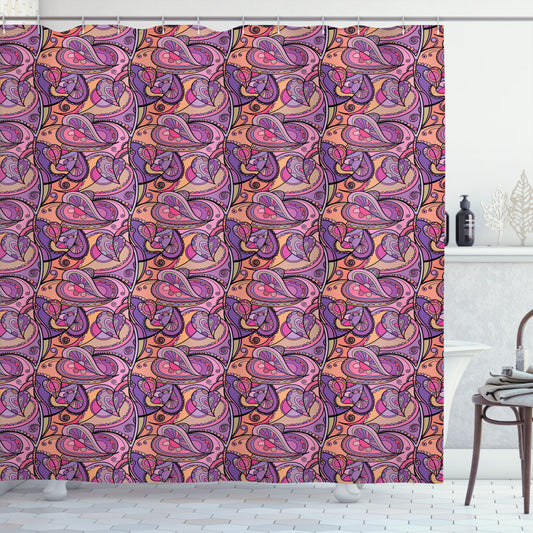 Abstract Multicolor Modern Marbling Art Design Shower Curtain