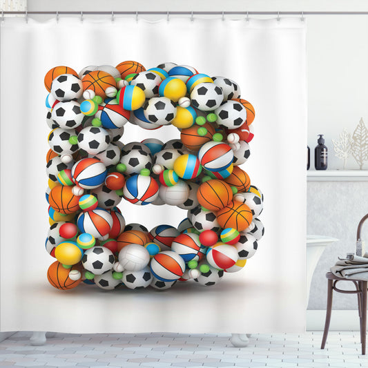 Bright and Bold: Multicolored Game Athletism Theme Shower Curtain