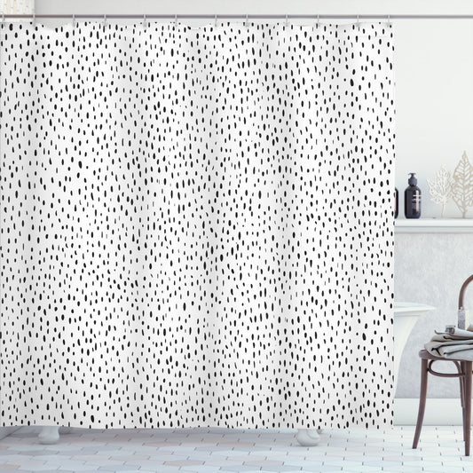 Abstract Grunge Vertical Strokes in White and Black Shower Curtain - A Stylish Statement Piece