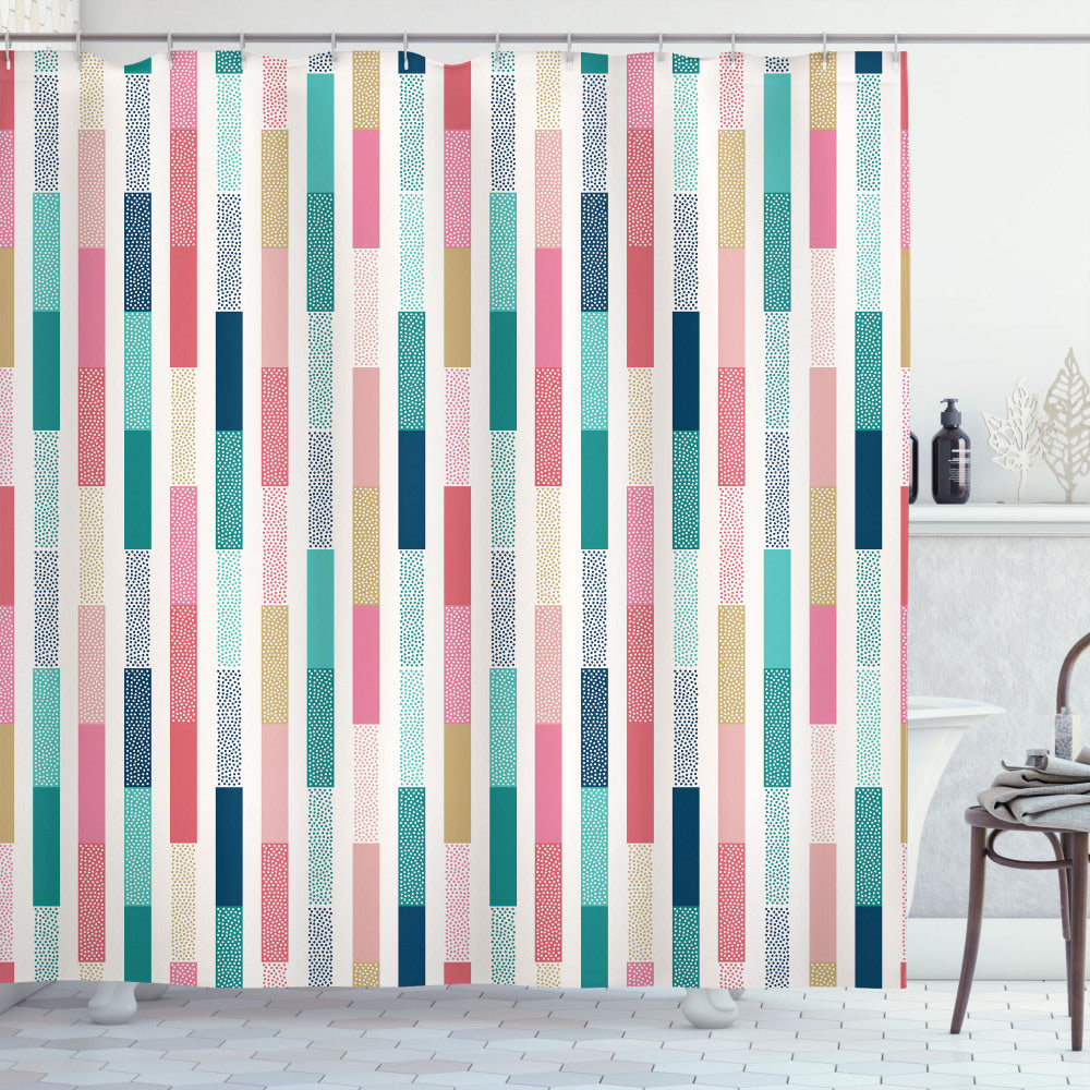 Abstract Multicolor Striped Avant-Garde Shower Curtain