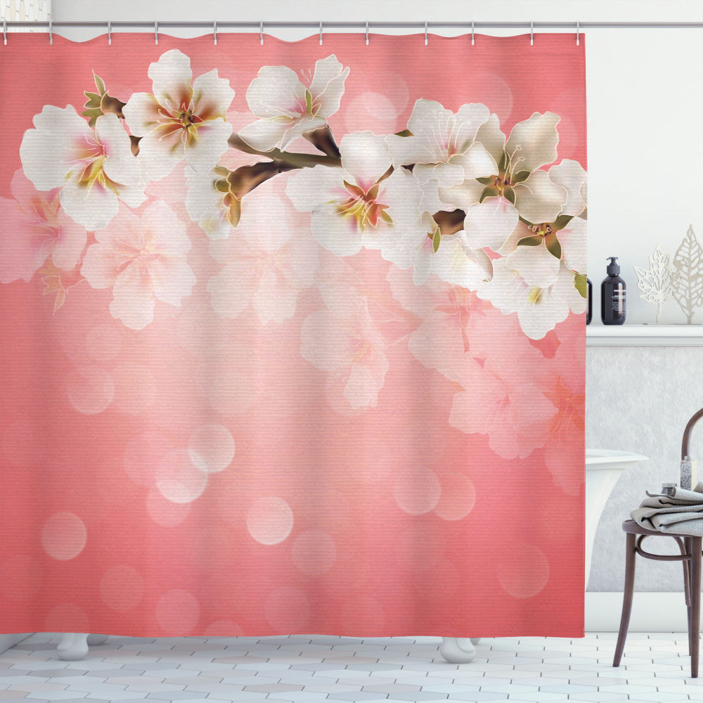 Blossoming Sakura Branch Custom Shower Curtains