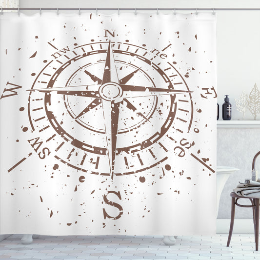 Vintage Paint Splashes in Compass Umber: The Ultimate Shower Curtain