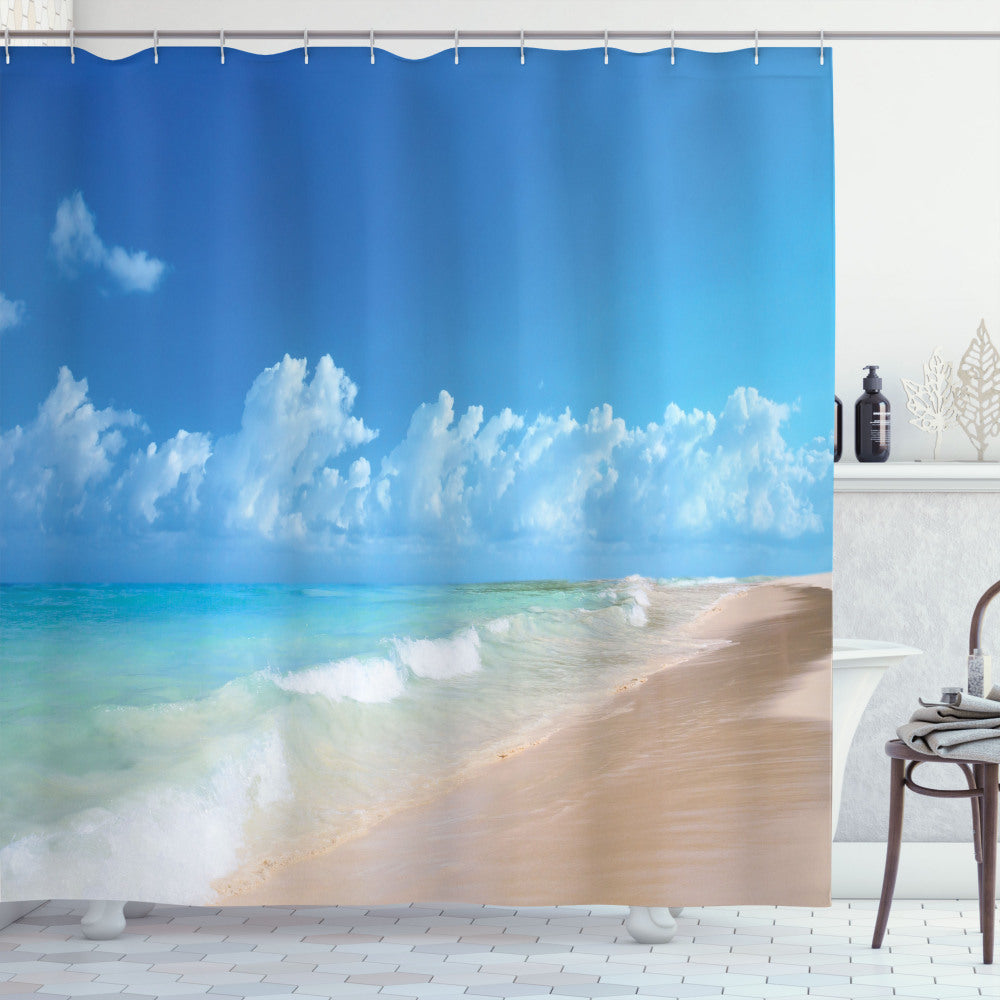 Turquoise Hawaiian Ocean Waves Shower Curtain