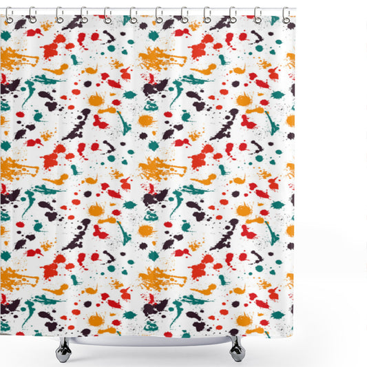 Abstract Multicolor Color Splashes Drops Shower Curtain - Optimize Your Bathroom Décor