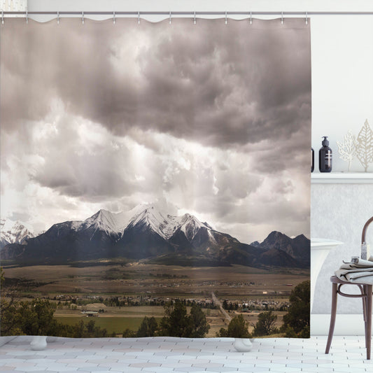 Colorado Mountains Meet Kansas Multicolor: Gloomy Shower Curtain