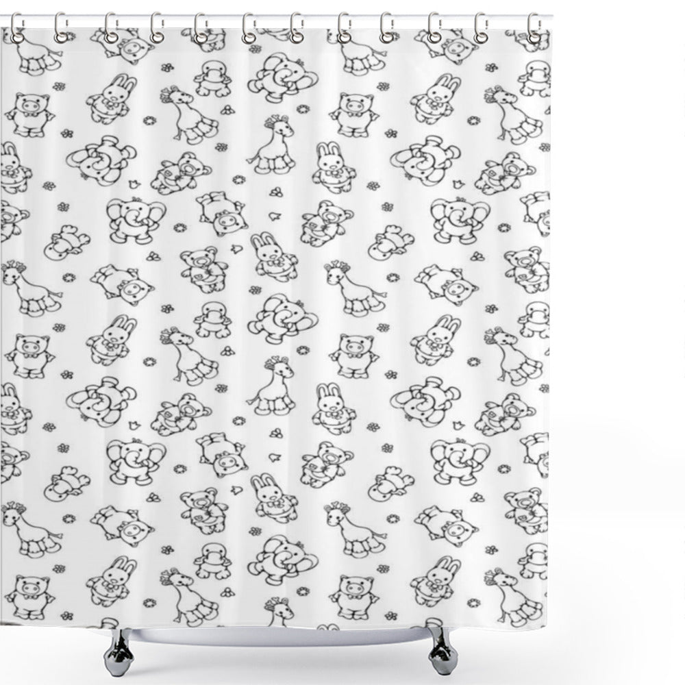 Black and White Doodle Animals Shower Curtain: A Playful Twist on Traditional Design