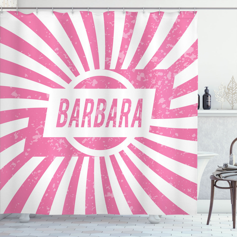 Barbara Pale Pink and White Radial Backdrop Grunge Shower Curtain