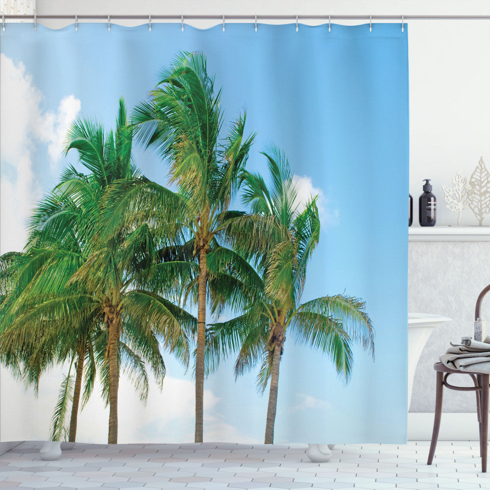 Tropical Green Exotic Nature Inspired Shower Curtain