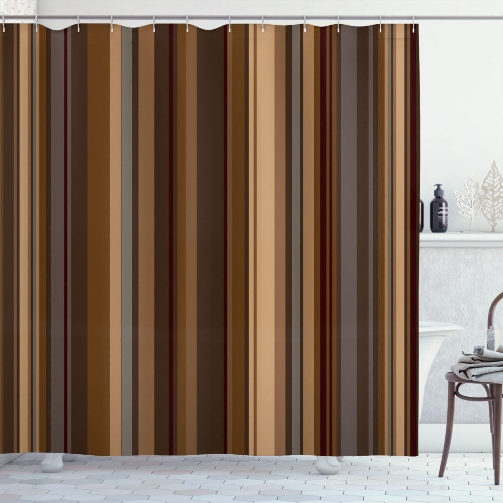 Abstract Brown and Tan Shower Curtain Shades