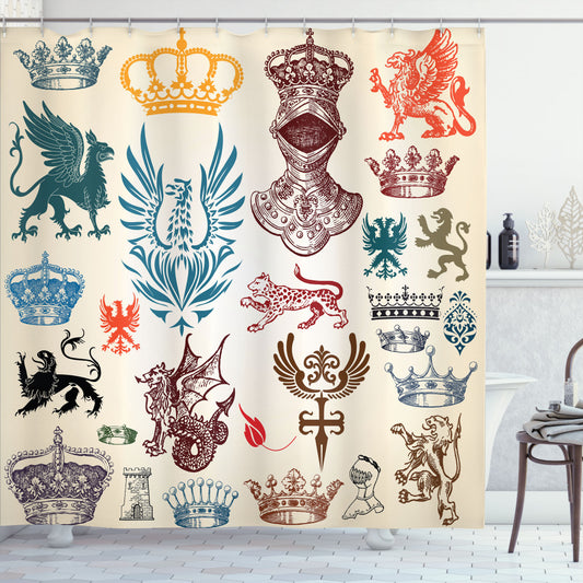 Baroque-Inspired Medieval Multicolor Shower Curtain