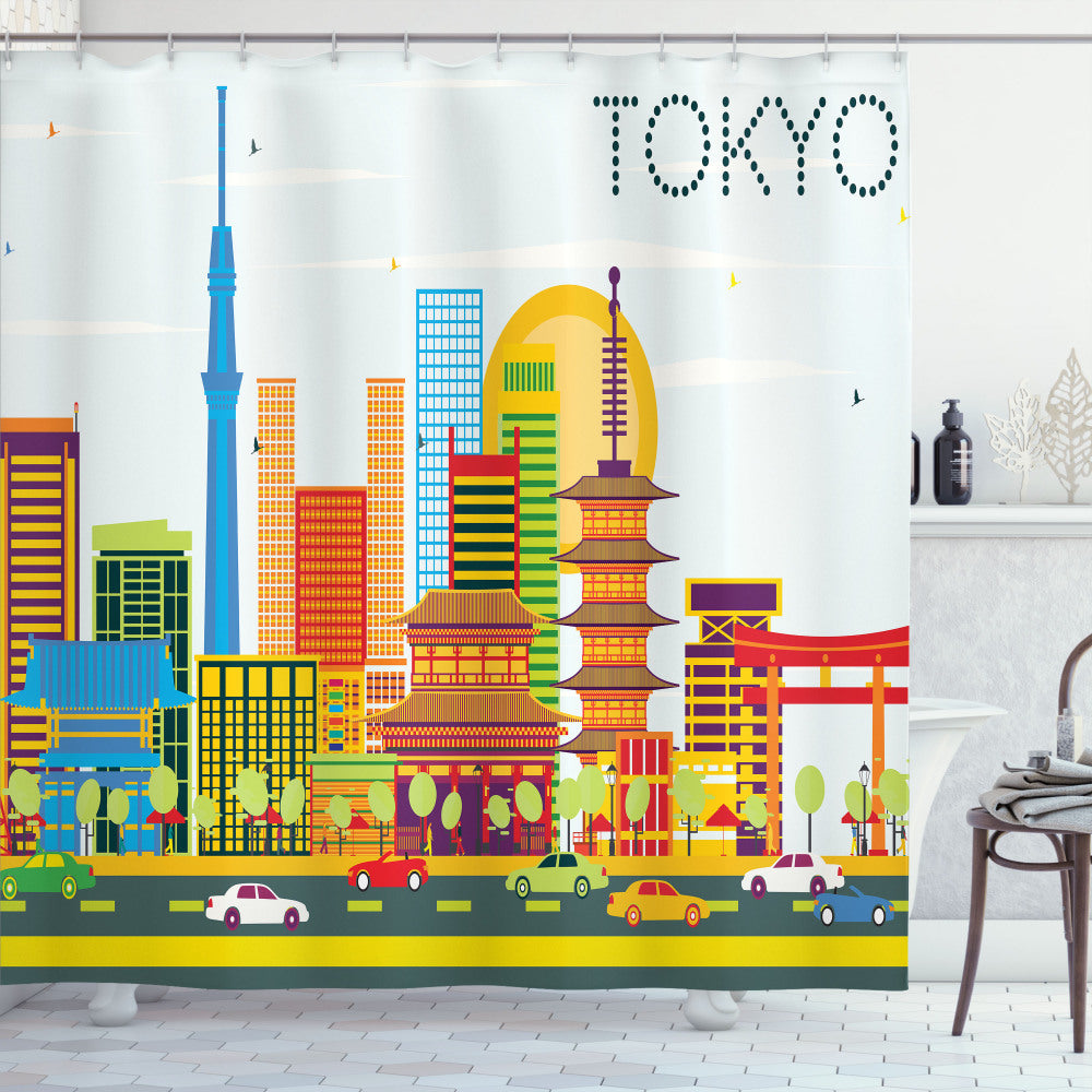 Tokyo's Colorful Unique Architecture Tourism Experience: Elevate Your Bathroom with Multicolor Shower Curtains