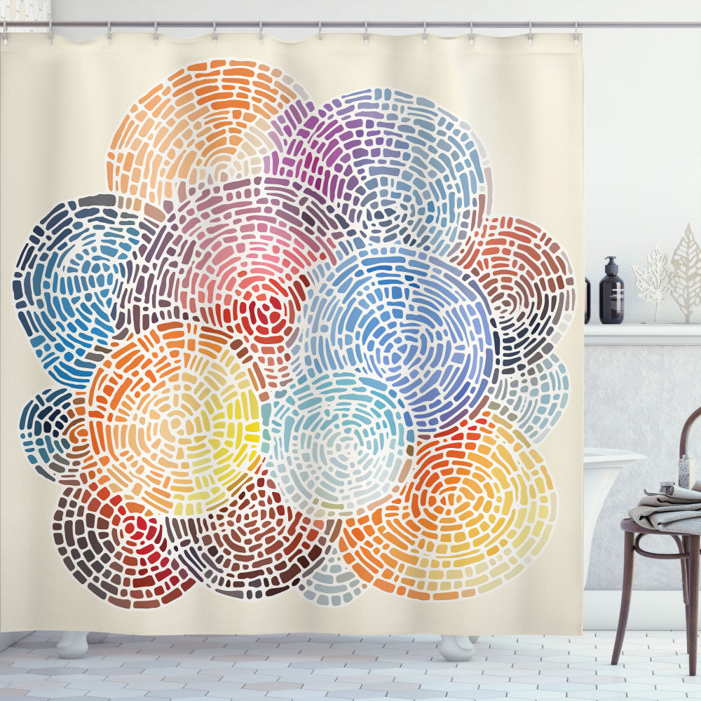 Vibrant Multicolored Abstract Mosaic Shower Curtain