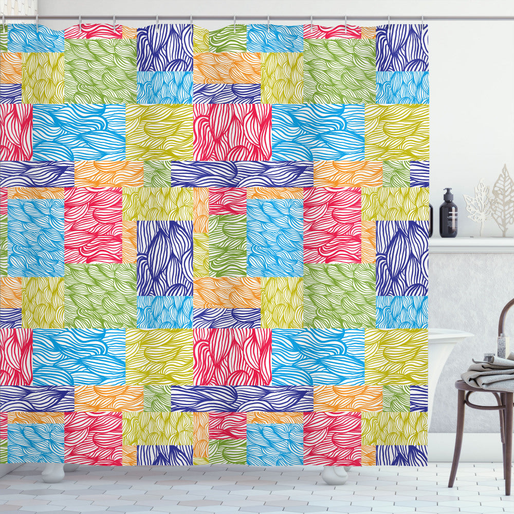 Vibrant Multicolored Flourishing Nature Pattern Shower Curtain