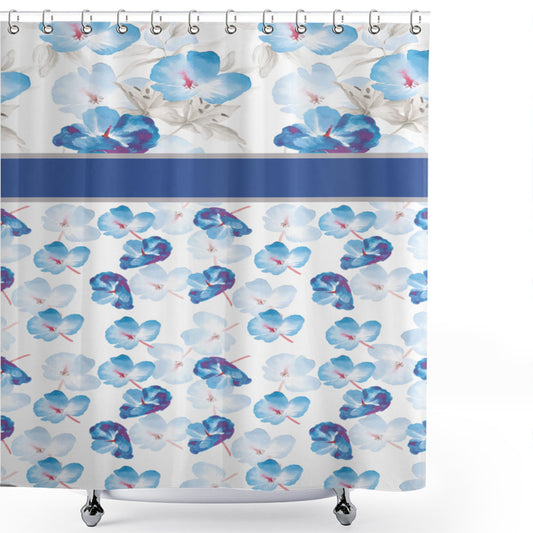 Watercolor Art Tropical Petals Custom Shower Curtains