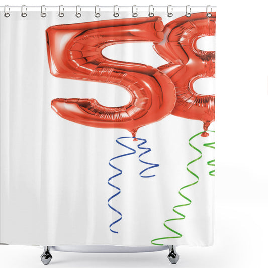 White and Red 58th Birthday Old Age Party Shower Curtain