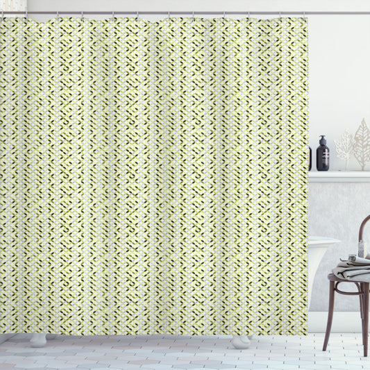 Abstract Pale Grey, White, and Green Shower Curtain Shades