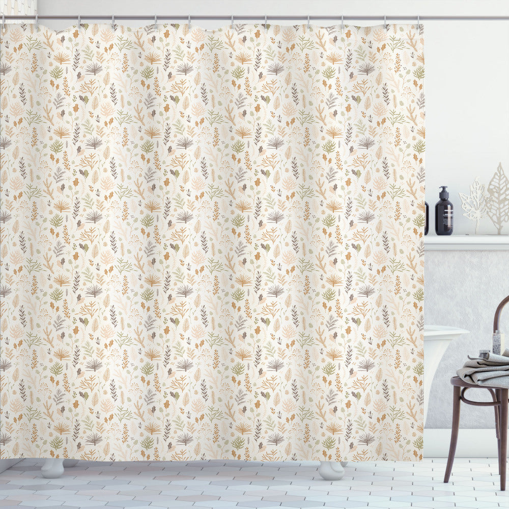 Botanical Inspired Multicolor Autumn Leaves Shower Curtain