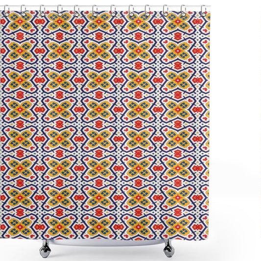 Traditional Vintage Ethnic Multicolor Shower Curtain