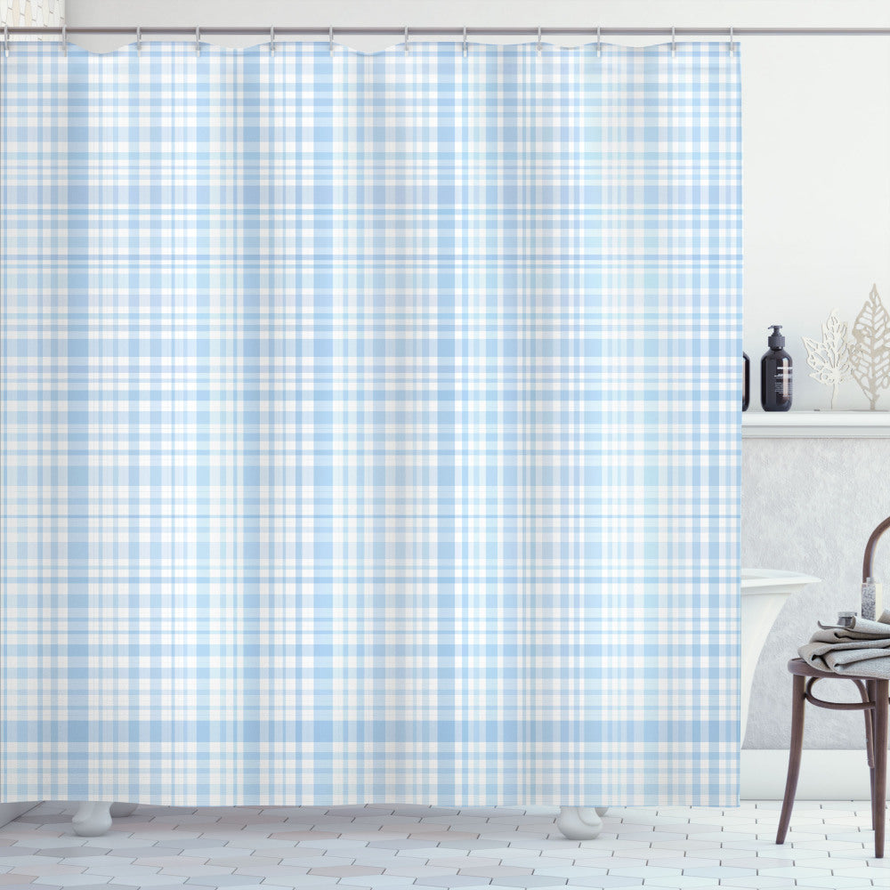 Traditional Plaid Motif Custom Shower Curtains