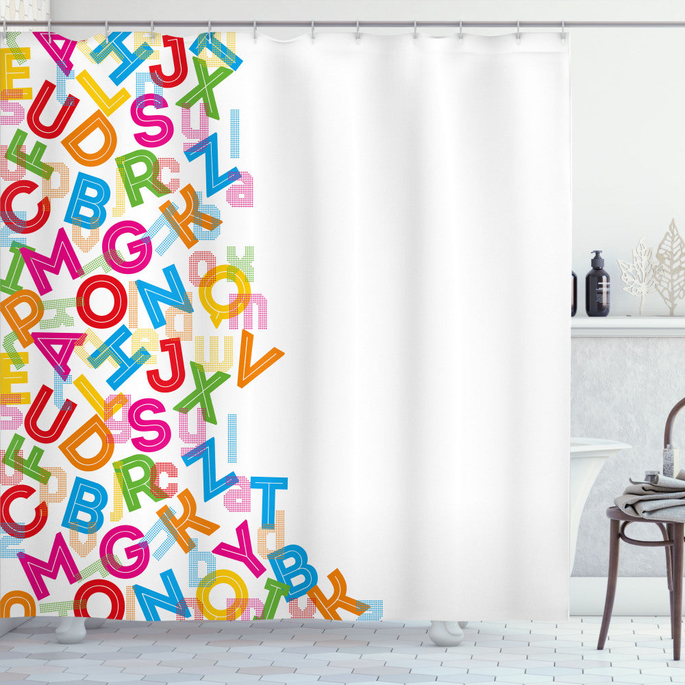 Vibrant Alphabet Lettering Shower Curtains: Bringing Colorful Multicolor Designs to Your Bathroom