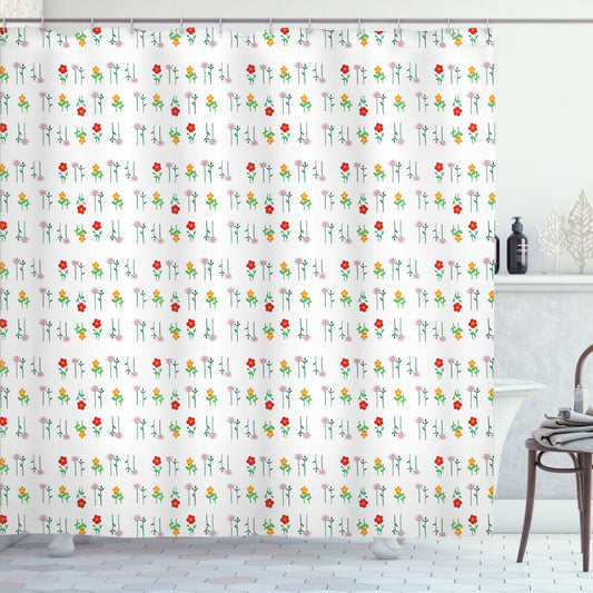 Vibrant Garden Art: Multicolor Daisy Field Shower Curtain