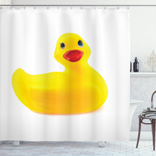 Yellow and White Rubber Duck Bath Curtain: A Fun and Quirky Bathroom Product