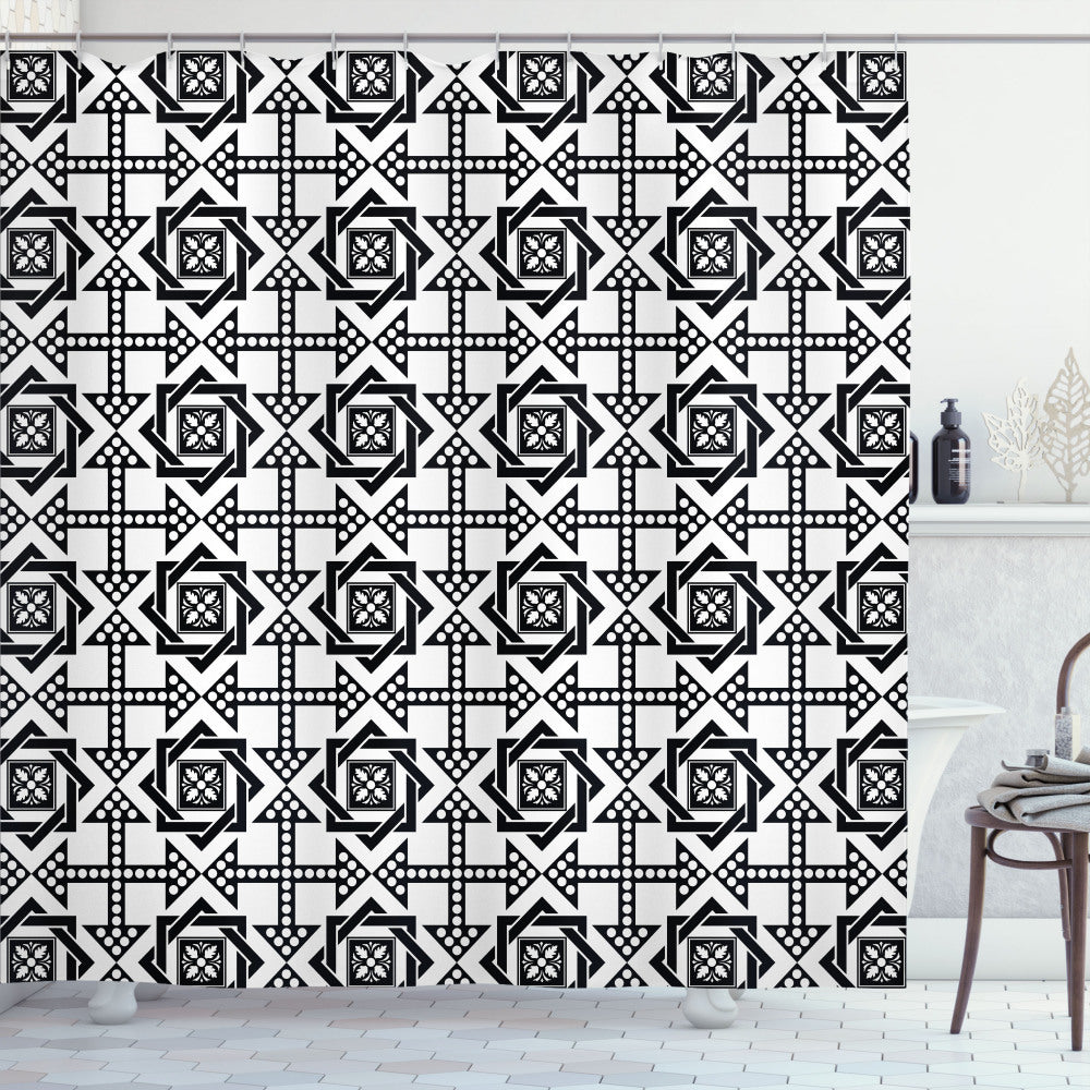 Celtic Star Black and White Shower Curtain: A Stylish Addition to Your Bathroom